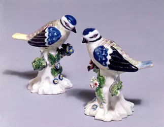 Derby Figuren von Blaumeisen, ca. 1760
